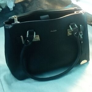 New Aldo Black Satchel with Silver Accents